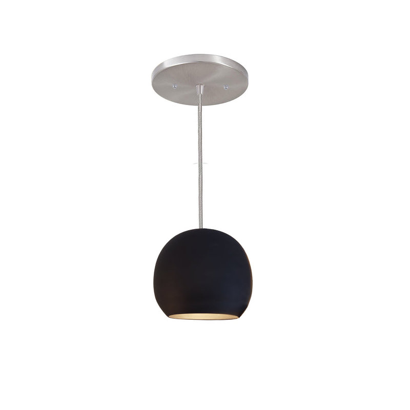 Geode 1 - Light Pendant, Black Fabric Cord, Gray