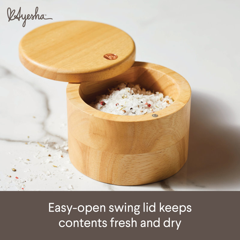 Pink Parawood Rectangular Salt and Spice Box with Lid