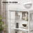 67''Display Cabinet With Glass Doors, 4-tier Curio Cabinet With 2 Removable Glass Shelves, Display Case For Collectibles, White-1063708723