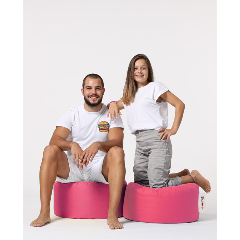 Pouf de jardin moderne avec fermeture à glissière cachée, couleur rose unie, 21,7 po de diamètre x 11,8 po de hauteur | Housse 100% polyester imperméable | Rembourrage 100% original en styromousse, capacité de poids maximale de 440 lb | Siège élégant et fonctionnel