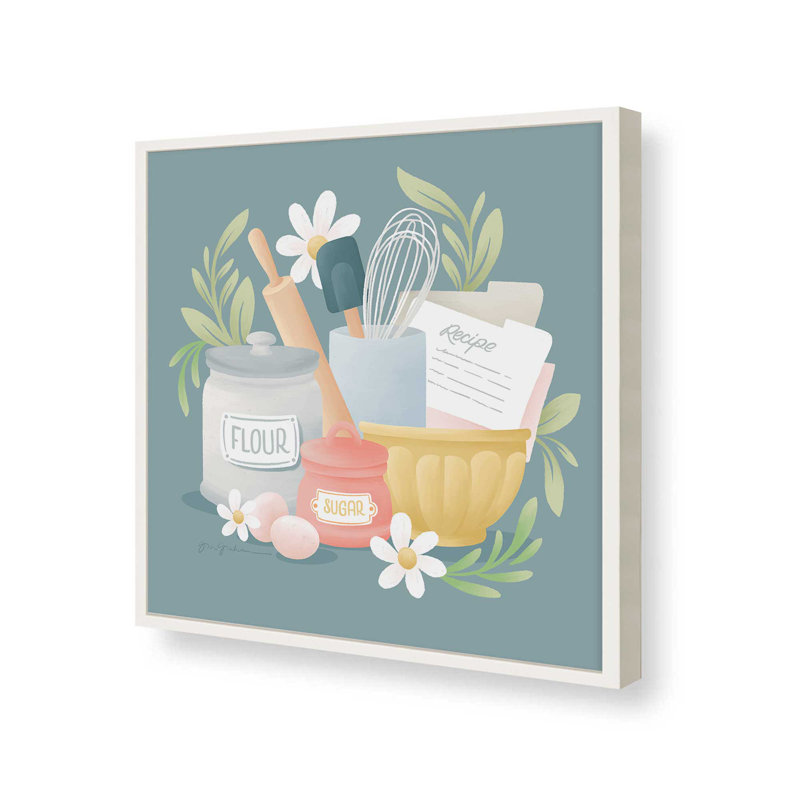 «Bake Shop I» par Gia Graham, reproduction d'art, 12" H x 12" W, Blanc