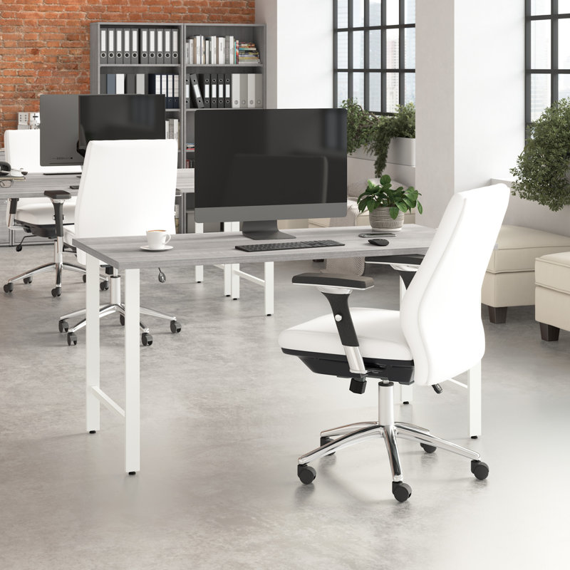 Bureau Hustle, Gris platine / blanc, H 30,07 po x l 59,44 po x P 29,37 po