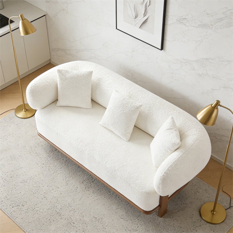 Canapé à accoudoirs arrondis - beige, Beige