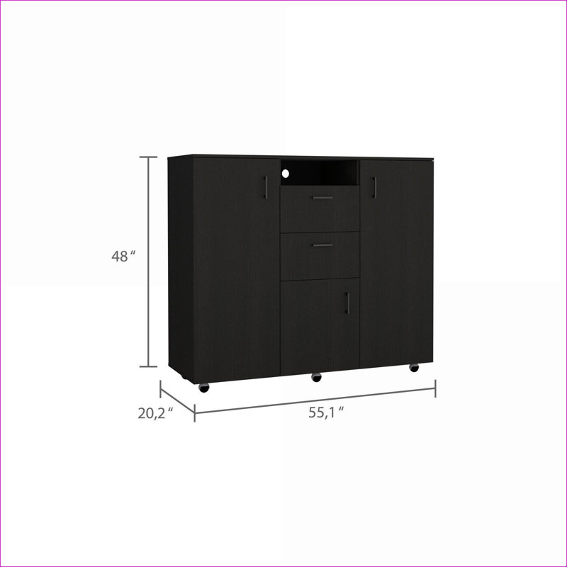 Ensemble de chambre à coucher | Ensemble de rangement 3 pièces pour chambre à coucher, 1 commode double + 2 tables de chevet | Noir | Commodes doubles