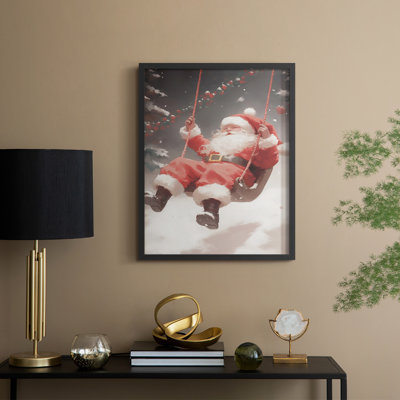 «Christmas Holiday Art», série 2-LXV, reproduction encadrée - bois massif