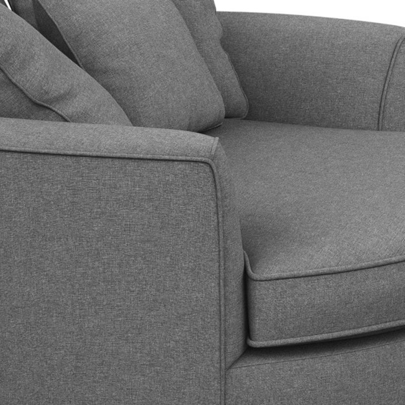 Ashonte Upholstered Barrel Chair, Bennett Charcoal Performance