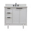 Meuble-lavabo simple 37 po avec plateau en quartz Evart-205592583