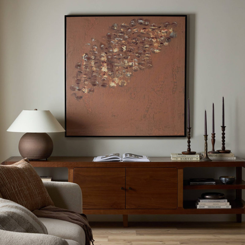 Copper Graffiti Painting by Jamie Beckwith, 18" H x 18" W