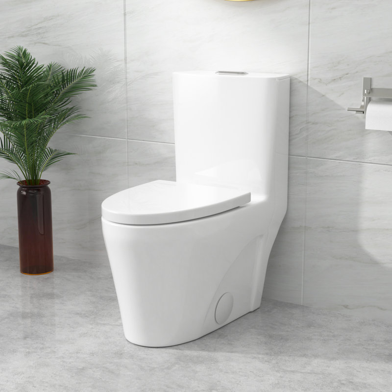 1.2/1.6 GPF Dual-Flush Elongated Toilet One-Piece Toilet with Comfort Height (Soft Close Seat Included)