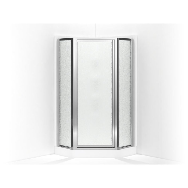 Porte de douche néo-angle 1,81 po x 72 po Intrigue, Argent