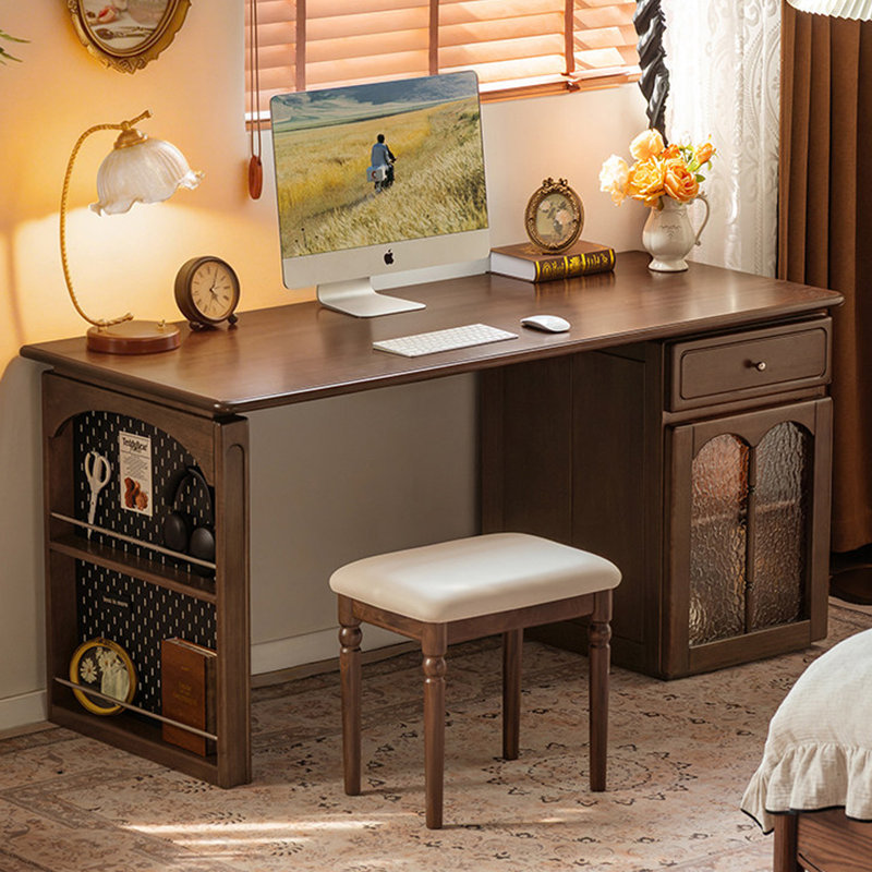 Bureau de rangement de style rétro exquis, H 29,52 po x l 55,11 po x P 23,62 po