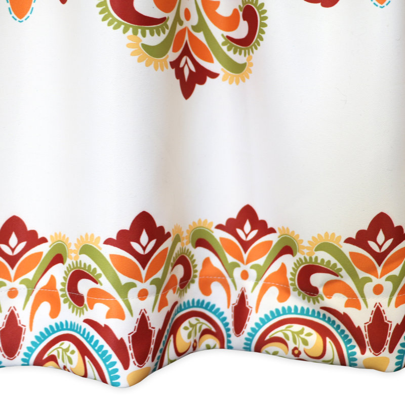 Damask Tailored Window Pelmet, Turquoise/Tangerine