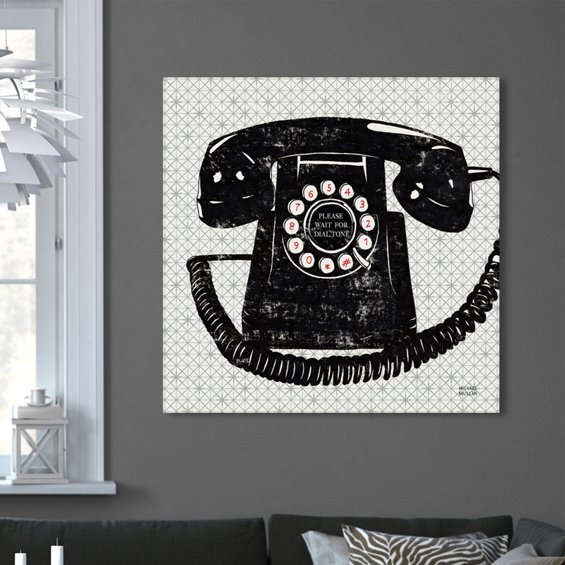 « rétro analog telephone telephone », reproduction d’impression sur toile tendue, H 24 po x l 24 po