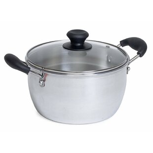 IMUSA 8-qt. Aluminum Stock Pot with Glass Lid and Bakelite Handles