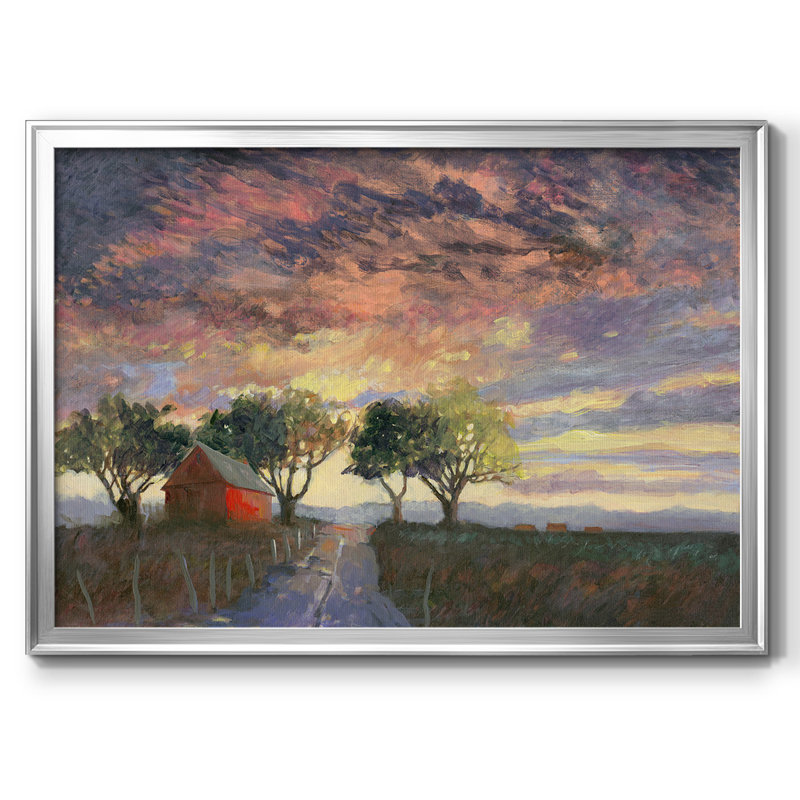 Feu dans le ciel, reproduction sur toile, Argent, H 26 po x l 38 po x P 1,5 po