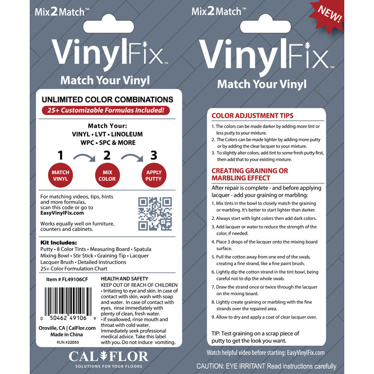 Calflor FL49106CF VinylFix, Mix2Match Vinyl & LVT Repair Kit