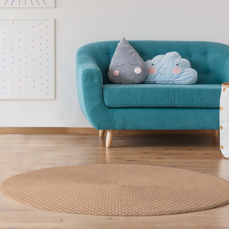 Chenille Geometric Indoor Rug, Round 5'