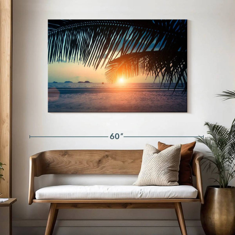 Gillard Sunset Beach Palm Leaves, H 32 po x l 48 po