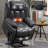 Dual Motor With Infinite Position Function Electric Medium Size Leatheraire Gray With Power Lift Function Recliner Chair With 8-Point Vibration With Massage Function And Lumbar With Heating Functioning-960767736