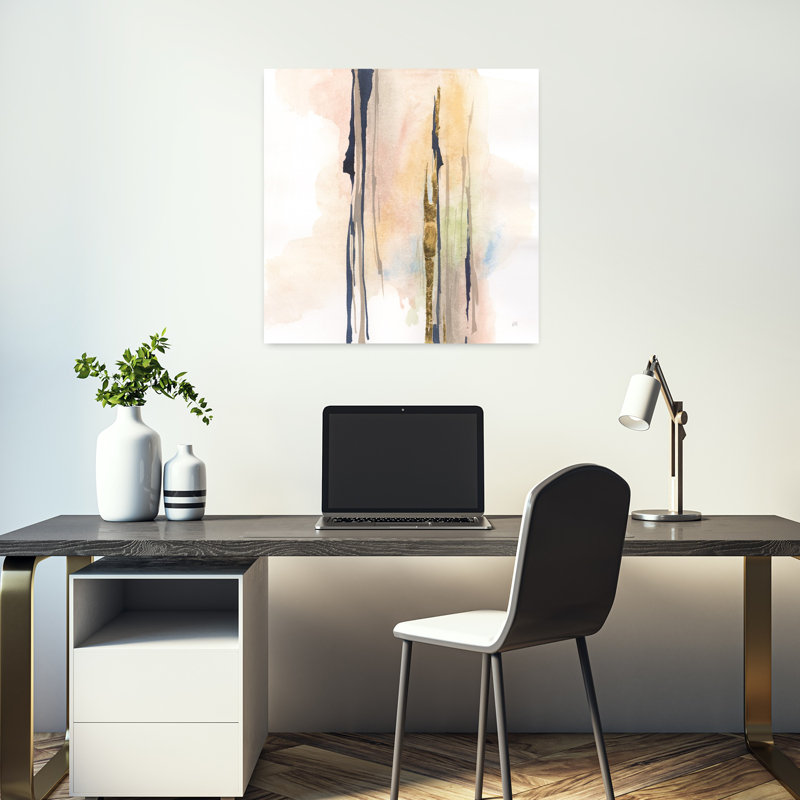 Contemporain noir et pastel I avec art abstrait noir, H 18 po x l 18 po