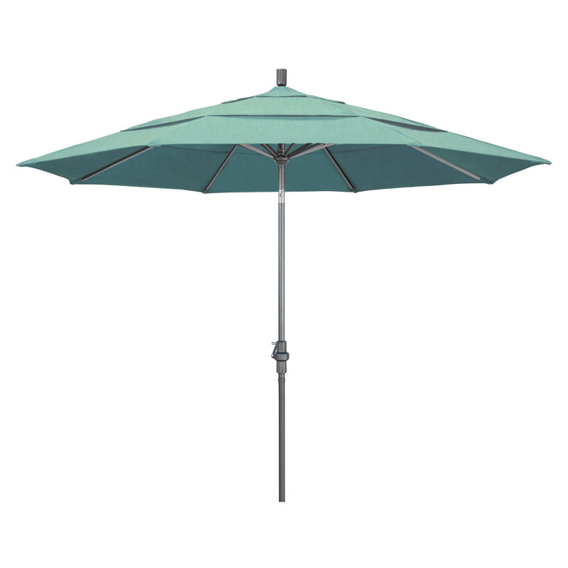 Parasol de marché Broadmeade octogonal Sunbrella, Gris martelé, Tissage uni Sunbrella® palette brume