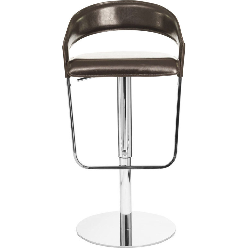 Orem Swivel Upholstered Adjustable Height Counter Stool with Metal Frame, Espresso