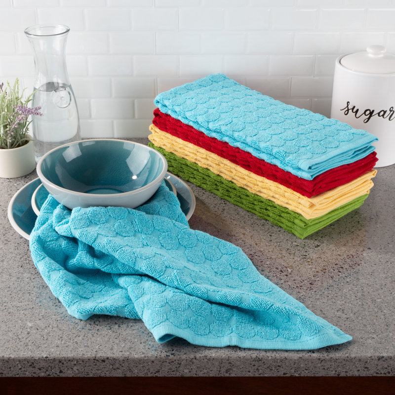 Ensemble de 8 serviettes de cuisine en coton 100% coton absorbant Ladedra - Linges à vaisselle pour le séchage