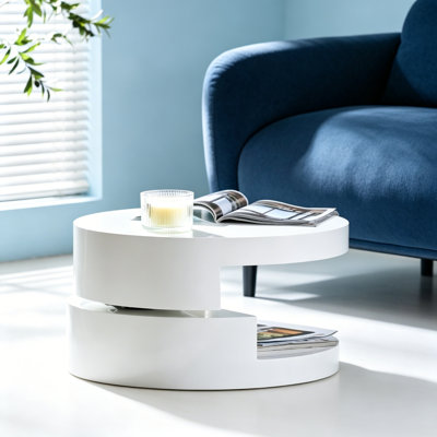 Table basse rotative avec espace de rangement Modernesque