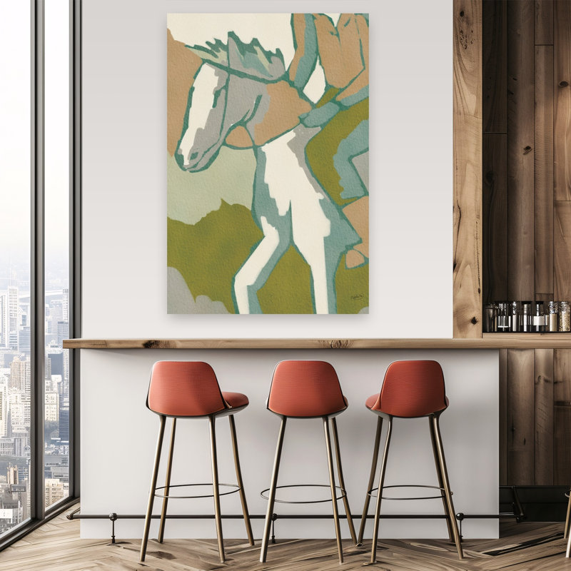 Wild Ride I, reproduction d'art abstrait cheval contemporain, H 60 po x l 40 po