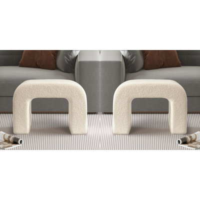 White Upholstered Ottoman 