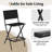Outdoor Bar Chair Folding Bar Height Stool With Metal Frame Coffee Black-1509185452