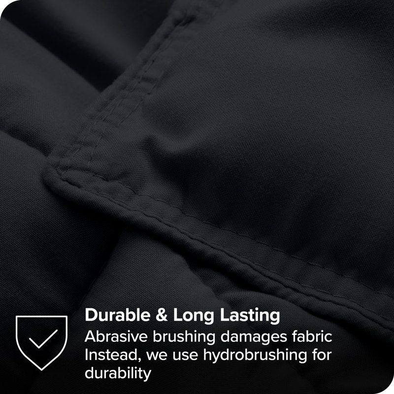Ultra-Soft All Season Comforter Set, Black, Queen Comforter + 2 Standard Shams