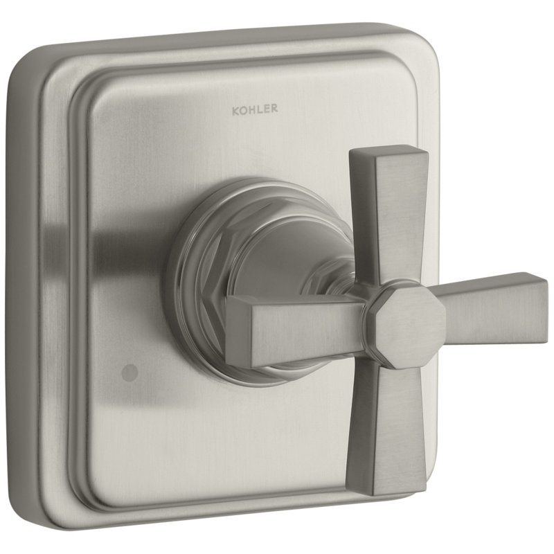 Pinstripe® Valve Trim with Pure Design Cross Handle for Transfer Valve, Requires Valve, Vibrant Brushed Nickel