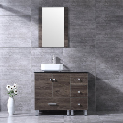 Ensemble de meuble-lavabo simple 36,22 "avec miroir Aldia