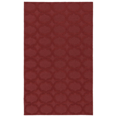 Tapis touffeté à motif géométrique rouge chili