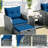 Constantino 2-Person Outdoor All-Weather Wicker Conversation Set with Ottomans and Tempered Glass Coffee Table-601762543