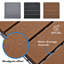 Oseasons® Polydeck (Pack of 12) Woodgrain-Effect 30x30cm Decking Tiles in Brown