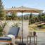 Parasol de jardin rectangulaire à inclinaison manuelle de 6,5 x 10 pi kaki avec auvent en polyester résistant aux rayons UV, adapté aux piscines, aux cours et aux patios (base non incluse)-193215444