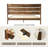 Queen Size Bed Frame with Headboard & Footboard Solid Wood Platform Bed, Central Metal Legs, 12 Sturdy Slatted Base, Easy Assembly, No Box Spring Needed, Anti-Noise & Slip-Free, Walnut Finish-1122935839-1122935827