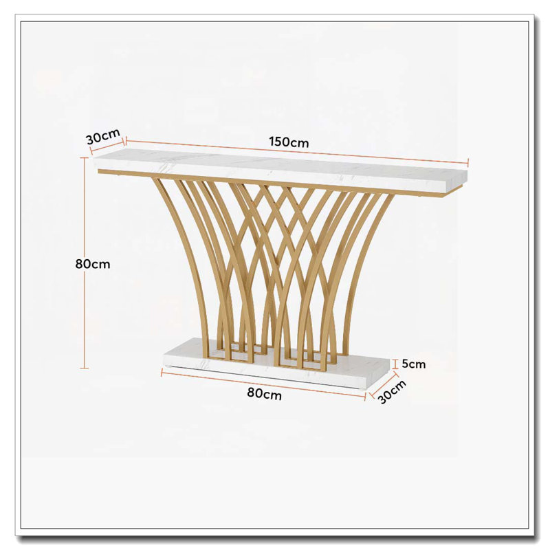 Console de table d'entrée en faux marbre