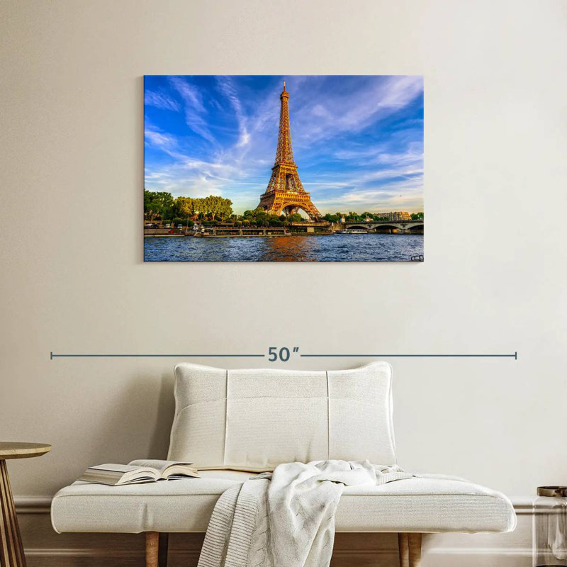 Hannes River Seine Eiffel Tower, 24" H x 36" W