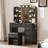 Vanity Table with LED Mirror, Charging Station, 5 Drawers and Stool-256438921