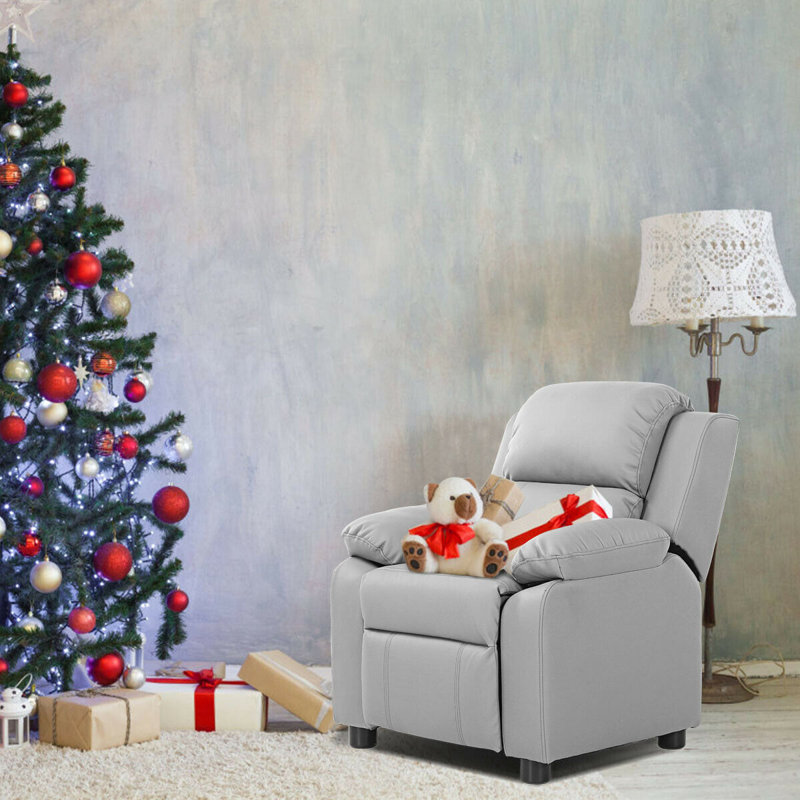 Fauteuil inclinable avec compartiment de rangement Jan, Blanc