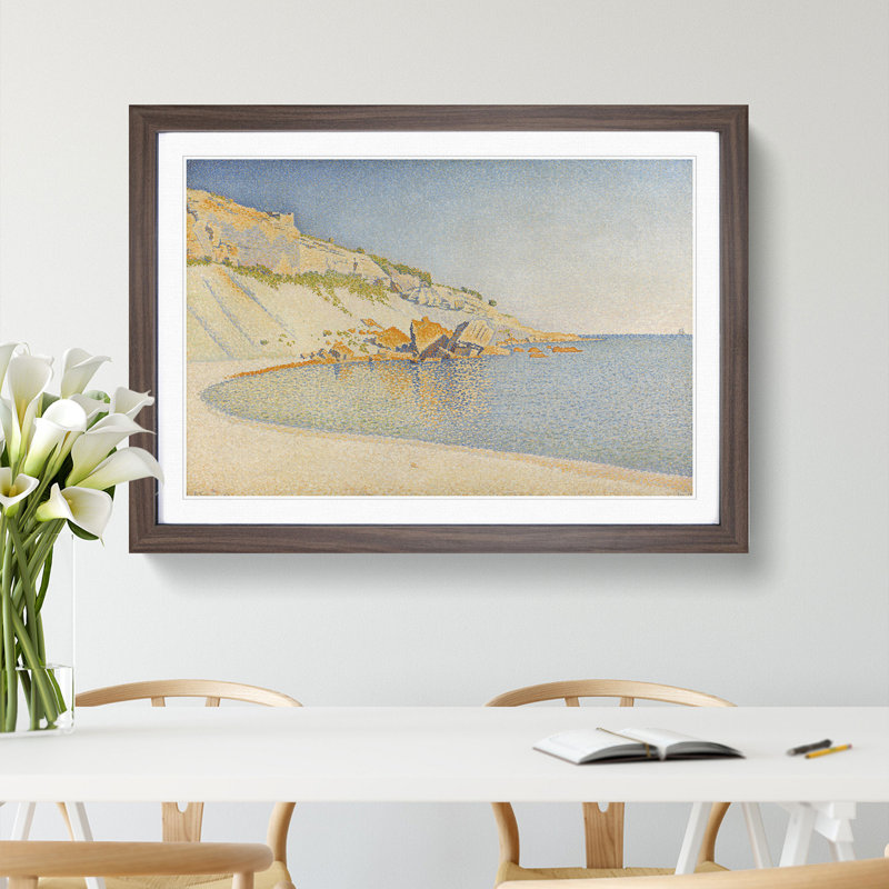 Cassis Cap Lombard Opus by Paul Signac - Framed Print, 27cm H x 36cm W x 2cm D, Walnut Framed