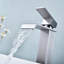 Robinet de lavabo de salle de bain à poignée simple avec bonde escamotable Waterfall-115720975