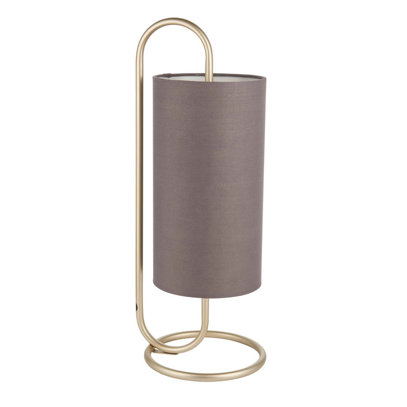 Balalan 50Cm Table Lamp, Antique Brass  Base/Grey Shade
