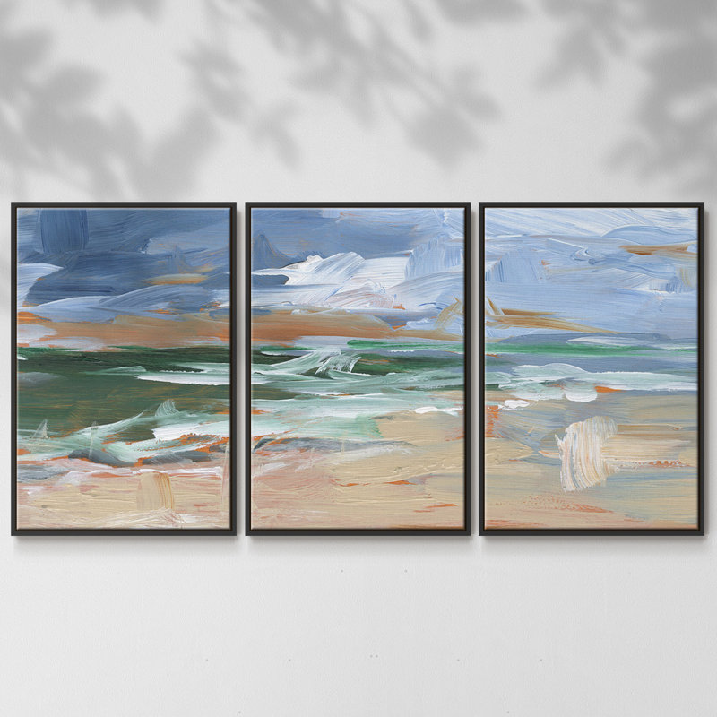 Painter's Composition Study II, encadré sur toile, 3 pièces, Cadre noir, H 24 po x l 48 po x P 2 po
