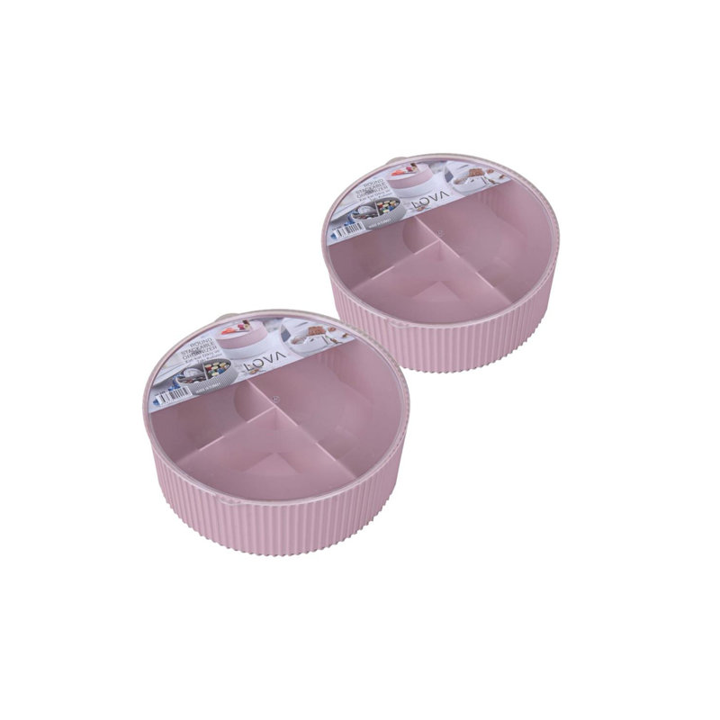 Plastic Storage Bin Set, Pink