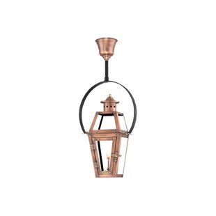 Charleston N Series Copper Gas or Electric Yoke Mounted Hanging Lantern