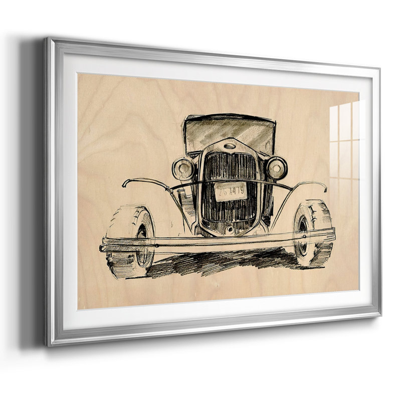 Model A Lines II, reproduction encadrée sur papier, H 27 po x l 39 po x P 1,5 po, Argent